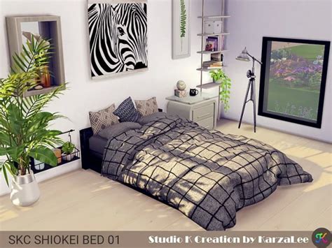 Studio K Creation Shiokei Bed 01 • Sims 4 Downloads