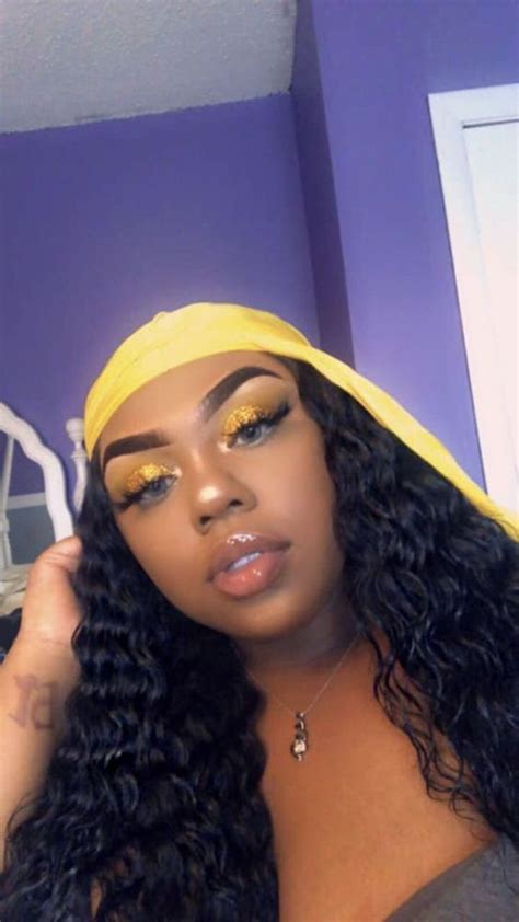 Baddie Makeup Yellow Eyeshadow Adow With Images Black Girl Makeup Makeup Looks Trendy Makeup