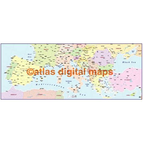 Digital Vector Southern Europe Map Basic Version In Illustrator And