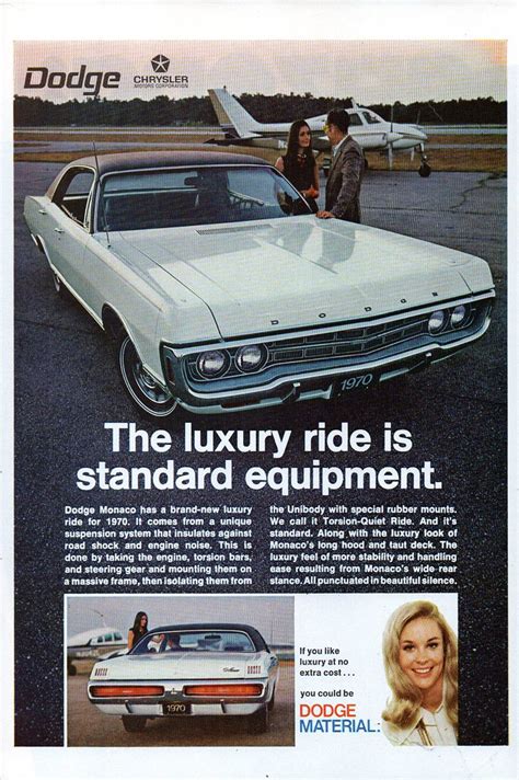 1970 Dodge Monaco 4 Door Hardtop Usa Original Magazine Adv Flickr