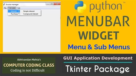 Menu Bar Tkinter Python Python Tkinter Menu Bar Youtube