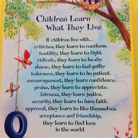 Children Learn What They Live Love Having This Up In My Classroom