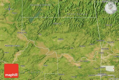 Satellite Map Of Sequoyah County