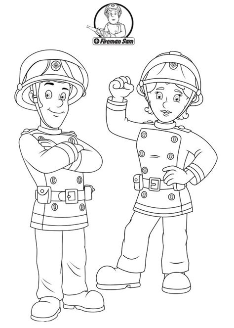 Colorings to, fireman sam and all fontypandy fire station officer coloring coloring sky, fireman sam bring hose coloring coloring sky, fireman sam click on the coloring page to open in a new window and print. Fireman Sam with his friend | Fireman sam, Fireman ...