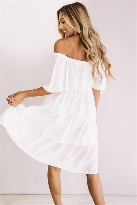 European Romance Tier Dress In White In 2021 White Flowy Dress White