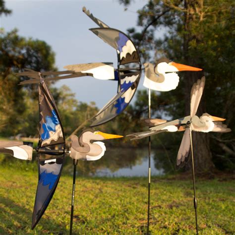 Great Blue Heron Whirligig Wind Spinner By Premier Kites And Designs