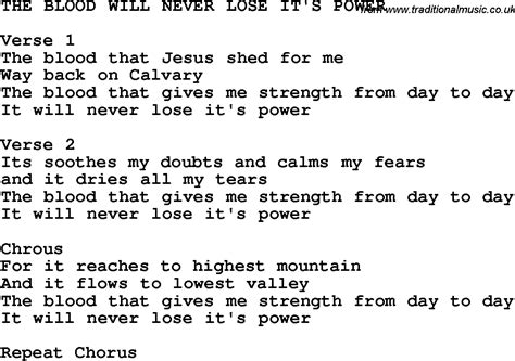 Country Southern And Bluegrass Gospel Song The Blood Will Never Lose