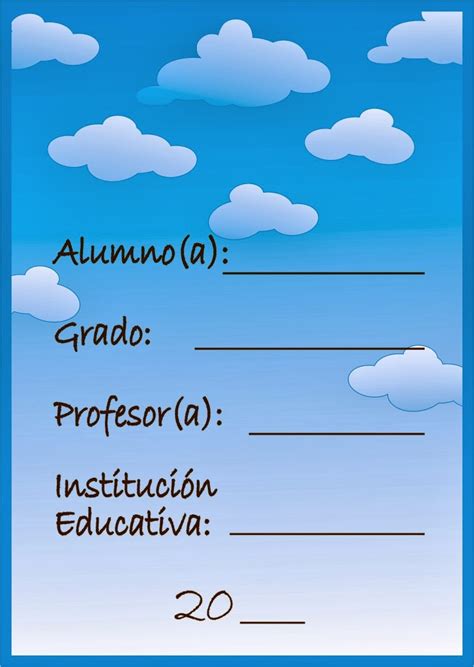 Caratulas Escolares Caratula Infantil Para Imprimir