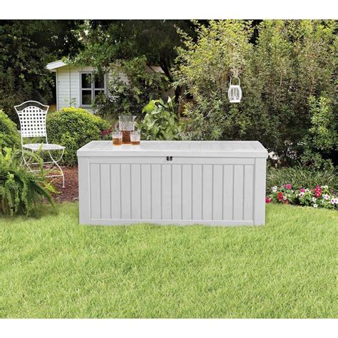 Keter Rockwood Jumbo 150 Gl 570 L White Outdoor Deck Storage Box