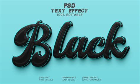 Black 3d Text Effect Psd File Graphic By Imamul0 · Creative Fabrica