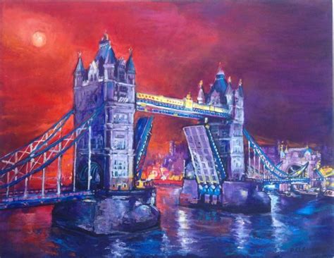 Buy London Cityscape Tower Bridge Oil Painting By Patricia Clements On
