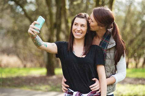 Lesbian Couple Hanging Out In The Park By Kate Ames