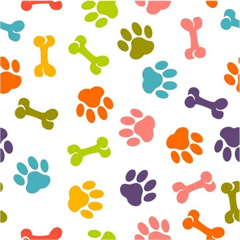 Dog Paw Seamless Pattern Free Vector In Adobe Illustrator Ai Ai Encapsulated Postscript
