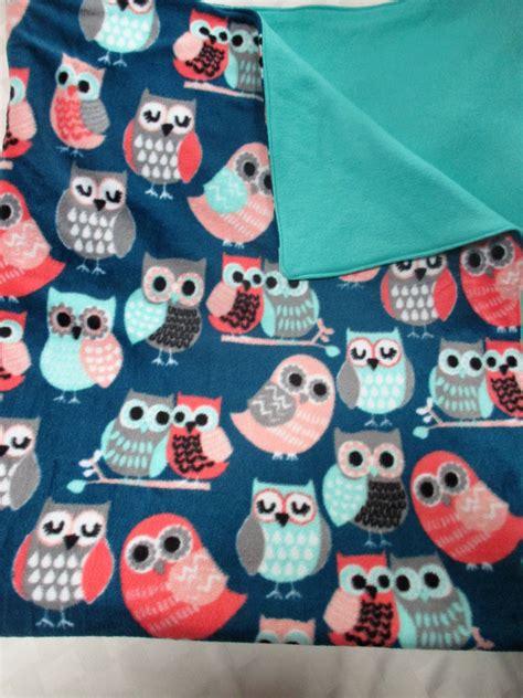Owl Fleece Blanket Kids Bedding Adult Throw Nursery Blanket Etsy