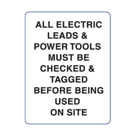 Safety Sign 600 X 450mm All Electrical Leads Etc Tradeline