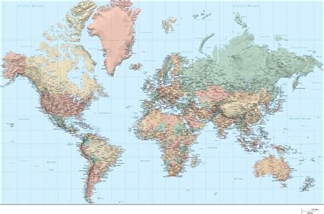 World Map Hi Res Worldflag Canvas