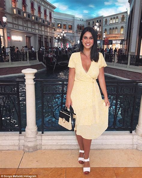 Mkr S Sonya Mefaddi Puts On A Busty Display In A Plunging Yellow Dress