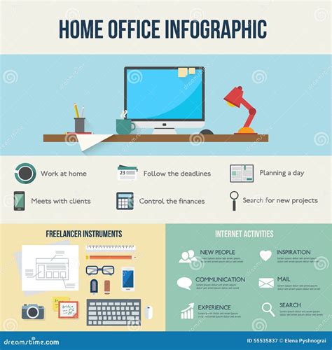 Freelance And Home Work Infographic Stock Vector Illustration Of