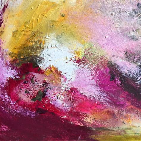 Magenta Yellow Abstract Art Canvas Painting By Paint Me Happy Art