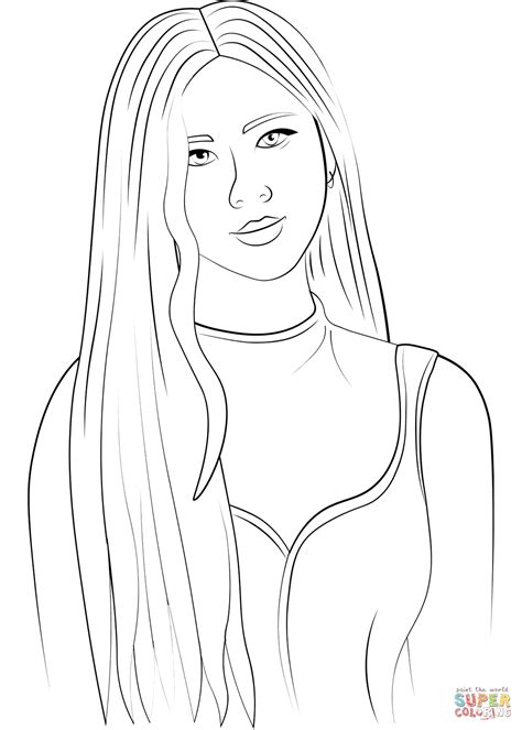Rosé From Blackpink Coloring Page Free Printable Coloring Pages