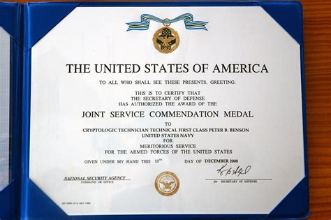 Certificate Of Commendation Usmc Template