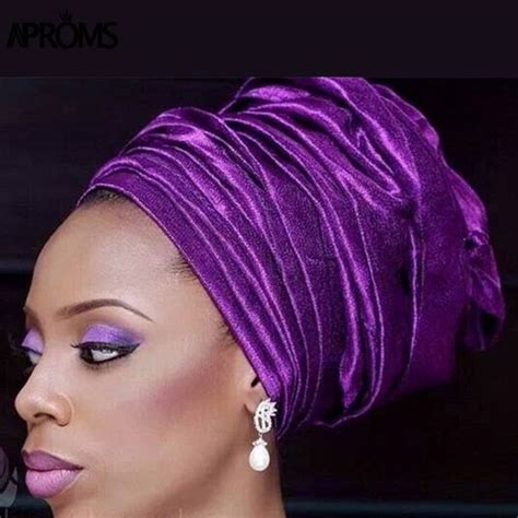 Candy Colors Women Headwear Velvet Headwrap African Head Wrap Tie Scarf Twist Hair Band Turban