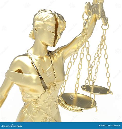 Broken Lady Of Justice 3d Rendering Stock Illustration Illustration