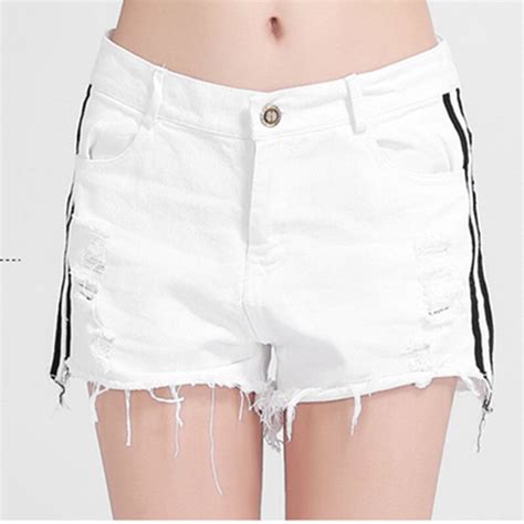 New 2018 Summer Jeans Shorts Women White Plus Size 5xl Fat Female Hole