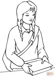 School Girl Coloring Page Free Printable Coloring Pages