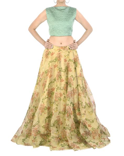 Floral Organza Lehenga Skirt By Archana Rao The Secret Label