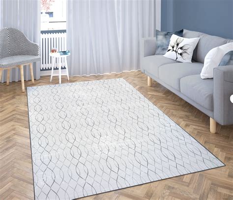 Deerlux Modern Living Room Area Rug With Nonslip Backing Geometric