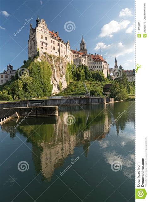 Sigmaringen Castle On River Danube Southern Germany Stock Image