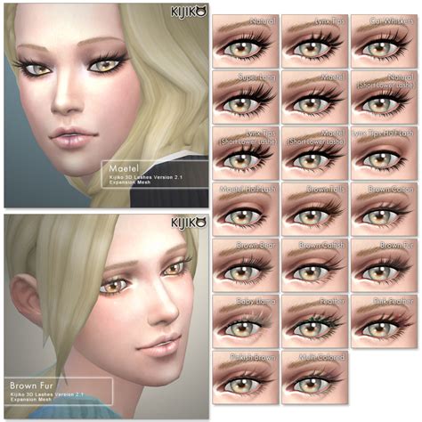 3d Lashes Version2 Kijiko The Sims 4 Skin Sims 4 3d Lashes