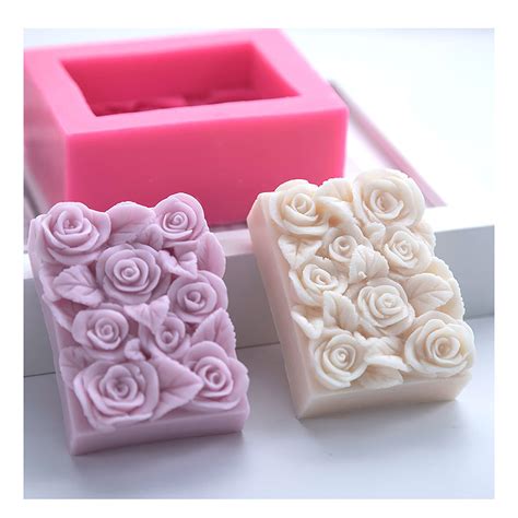 jabón de silicona en forma de flor molde flor rosa artesanía etsy