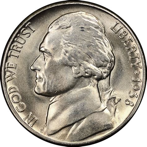 1938 S 5c Ms Jefferson Five Cents Ngc