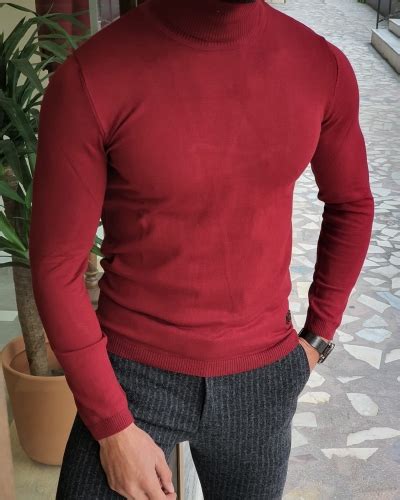 Beige Slim Fit V Neck Sweater For Men By