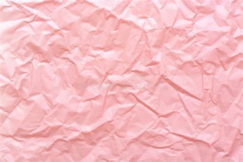 Crumpled Paper Texture Pink Trendy Abstract Background Stock Image