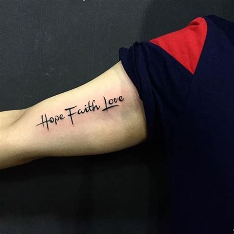 Beautiful Faith Hope Love Tattoo Design Ideas For Men And