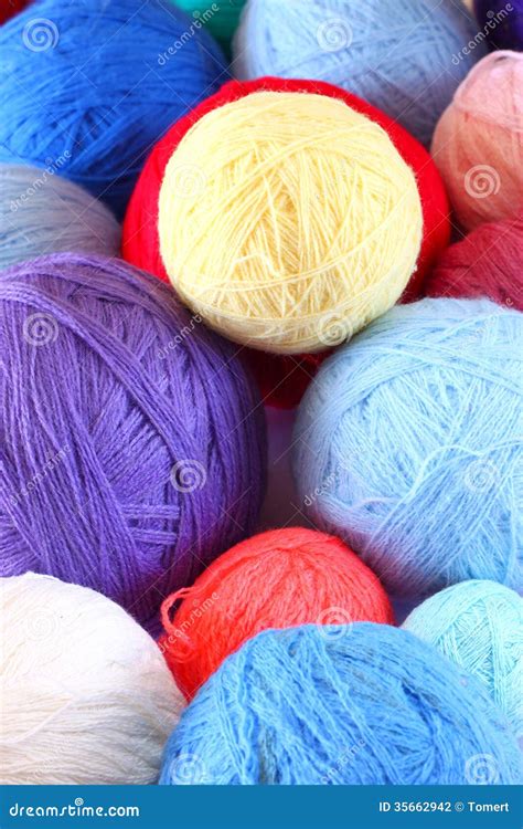 Stack Of Colorful Balls Of Wool Stock Photo Image Of Clothes