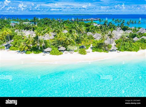 Aerial Photo Of Beautiful Maldives Paradise Tropical Beach Amazing