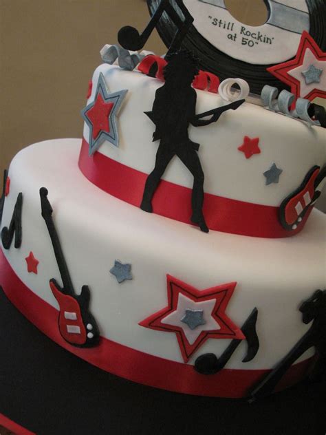 50th Birthday Rock N Roll Cake Music Cakes Rock Cake Birthday Cake