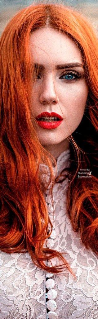 Sensual Gorgeous Redhead Coral Orange Red Lips Redheads Red Hair Beauty Women Stunning