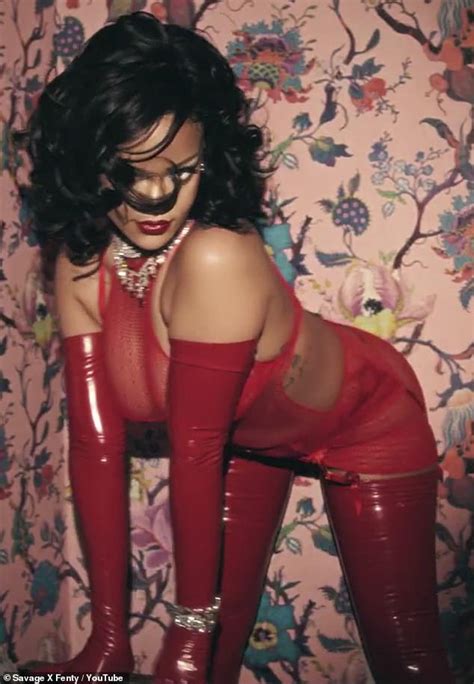 rihanna sizzles in red hot lacy lingerie look for savage x fenty s seductive valentine s