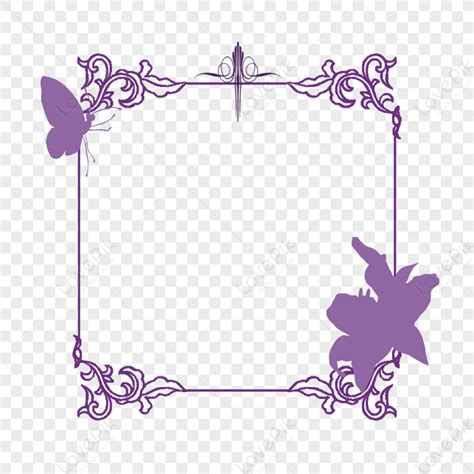 Purple Border Butterflies Purple Frame Purple Butterfly Png Free