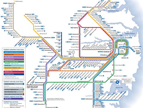 Official Map Sydney Cityrail Network Map Transit Map