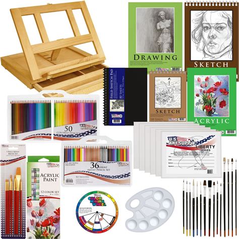Us Art Supply 134 Piece Acrylic Painting And Sketch Drawing