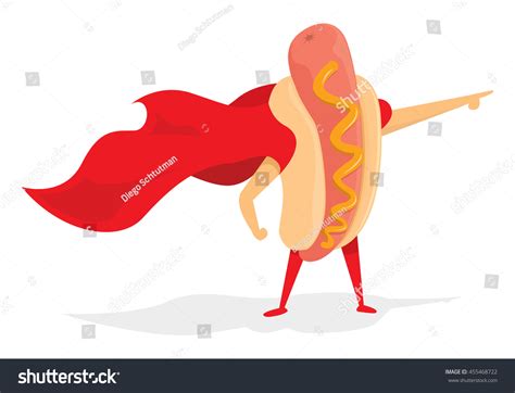 Cartoon Illustration Hot Dog Super Hero Stock Vector Royalty Free