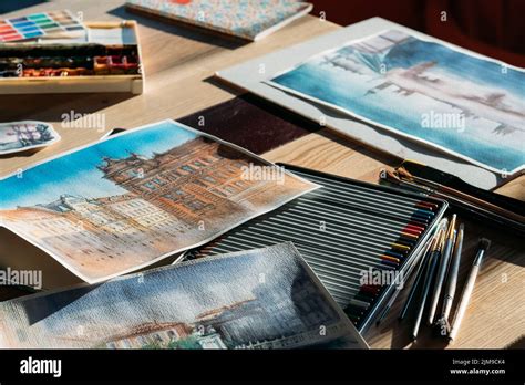 workplace artistic inspiration painter artworks Stock Photo - Alamy