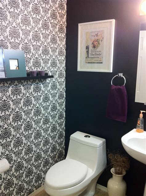 Black walls. Wallpapered feature wall | Black walls, Feature wall wallpaper, Feature wall