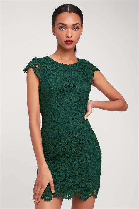 chic dark green lace dress backless lace dress backless dress lulus